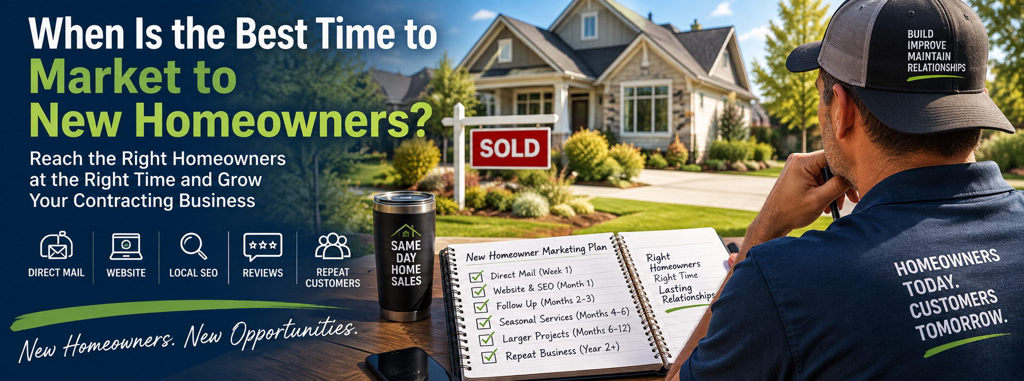 Best time to market to new homeowners with a contractor planning outreach after a recent home purchase.