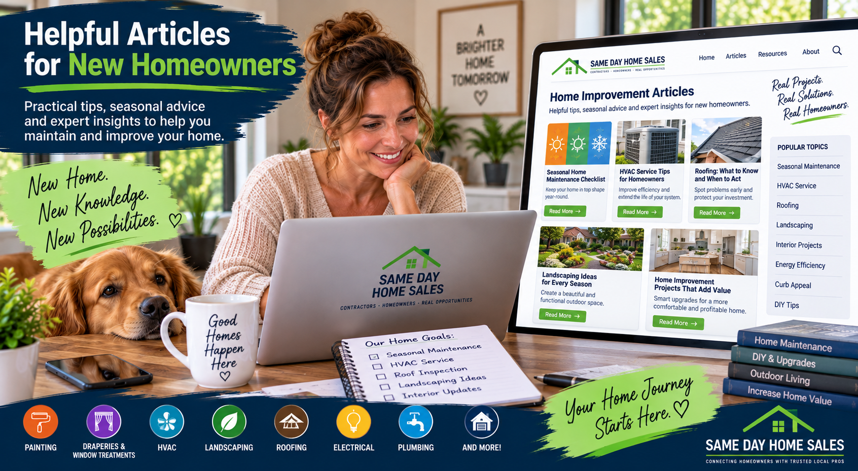 Best time to market to new homeowners with helpful seasonal maintenance and home improvement content.