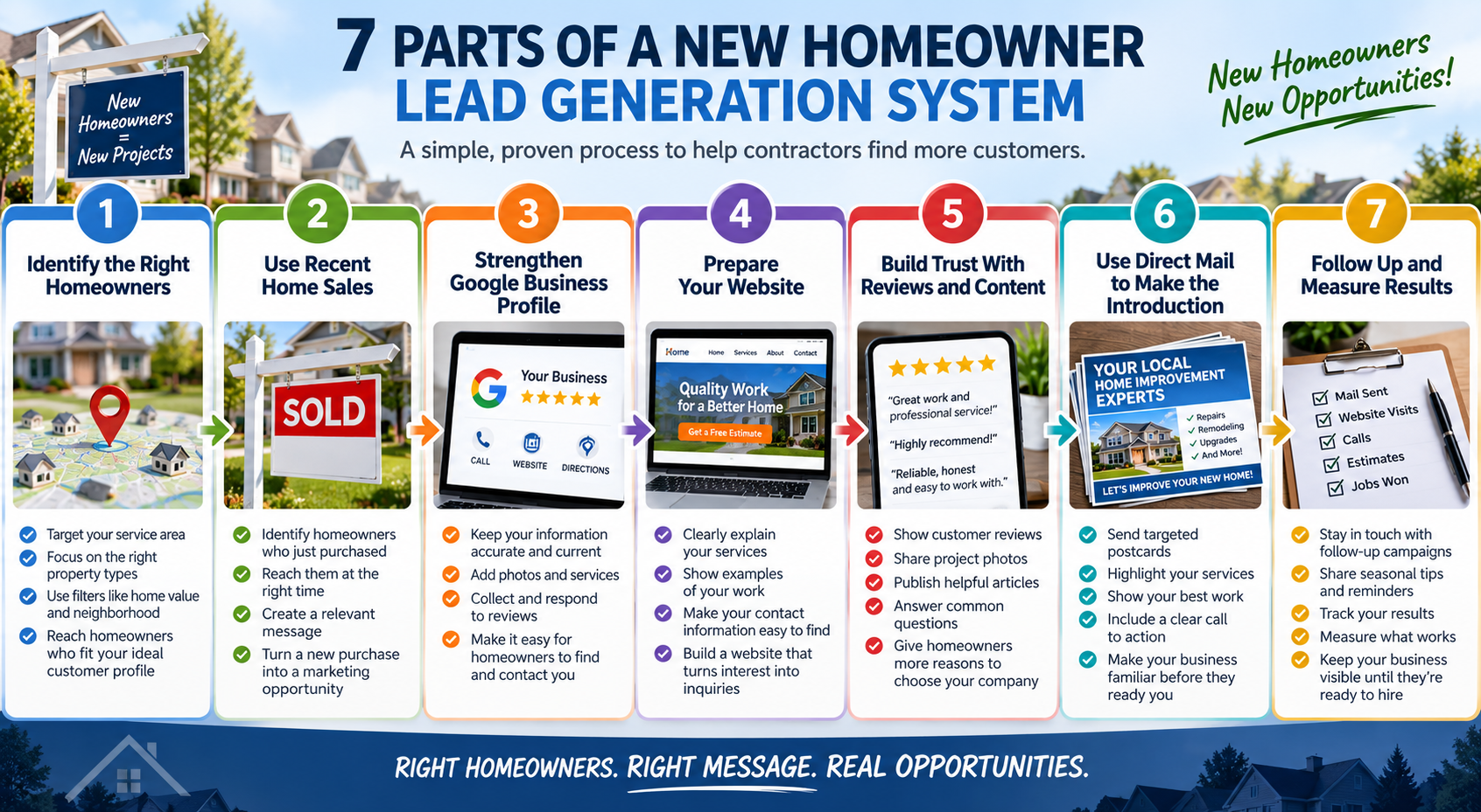 Seven parts of a new homeowner lead generation system for contractors
